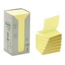 Bloczki samoprzylepne ekologiczne Post-it żółte, 654-1T 76x76 mm 16 szt.