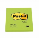 Bloczki samoprzylepne Post-it jaskrawo zielony 654N, 76x76 mm
