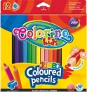 Kredki ołówkowe trójkątne Colorino kids Jumbo 12 kolorów + temperówka